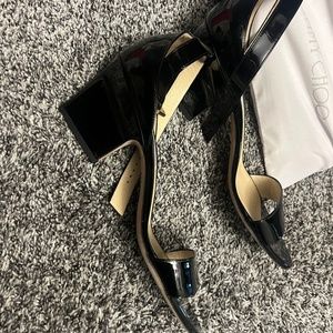 Jimmy Shoe black patent sandal